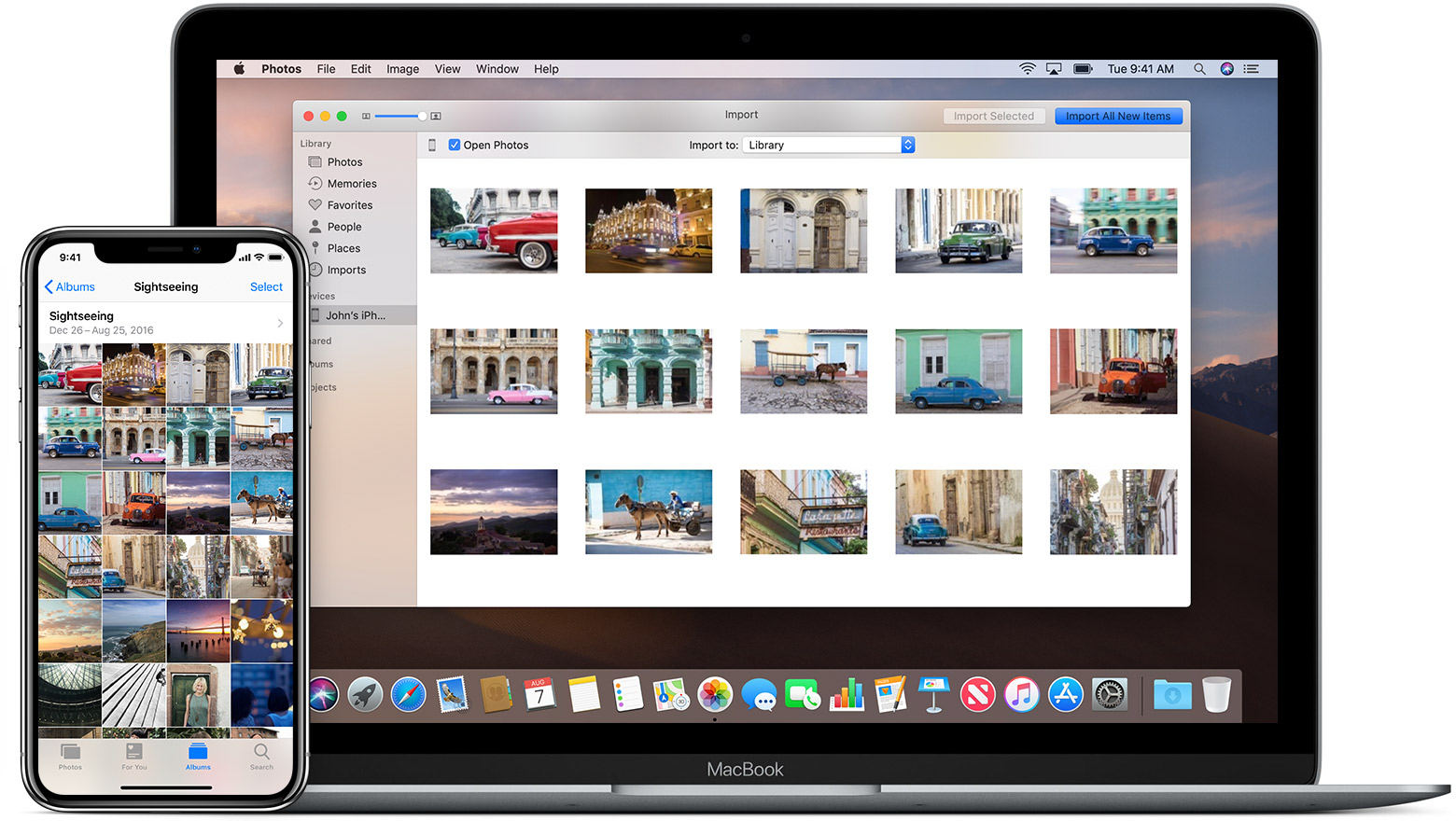 How to import live photos to macbook air